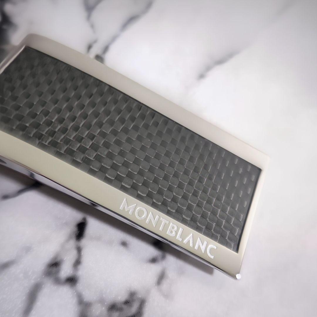 モンブランMONTBLANCステンレスカーボンマネークリップ財布サイフウォレット