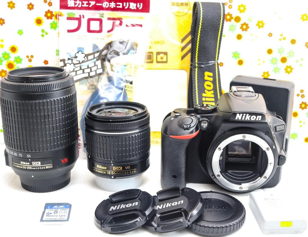 Nikon D5500☆Wi-Fi内蔵☆高性能一眼レフ☆自撮り可能☆ダブルレンズ