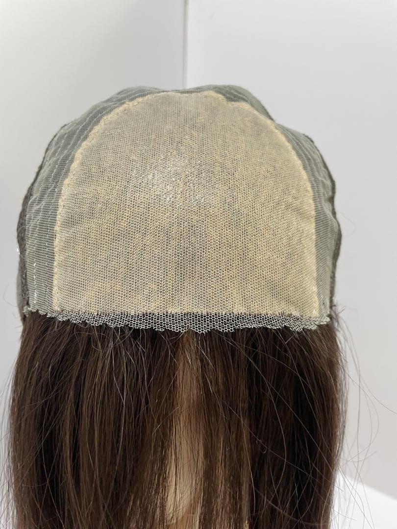 フルウィッグ人毛100%人毛ウィッグ医療ウィッグロングストレート広い頭皮Lサイズ