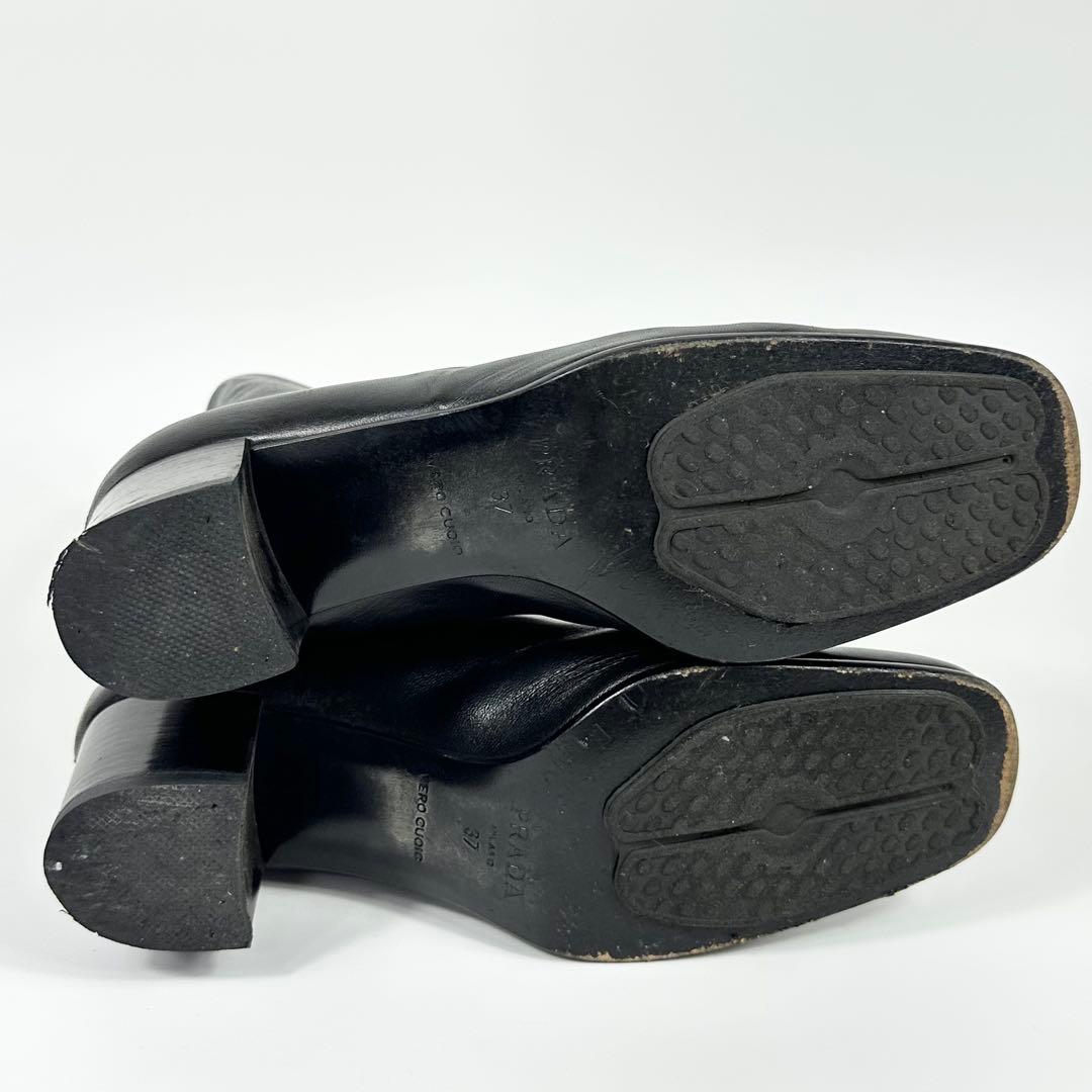 PRADA ヒール ブーツ バッグジップブーツ 箱付き 37