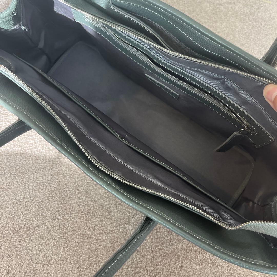 バーニーズニューヨーク　レザートートバッグ　グレー