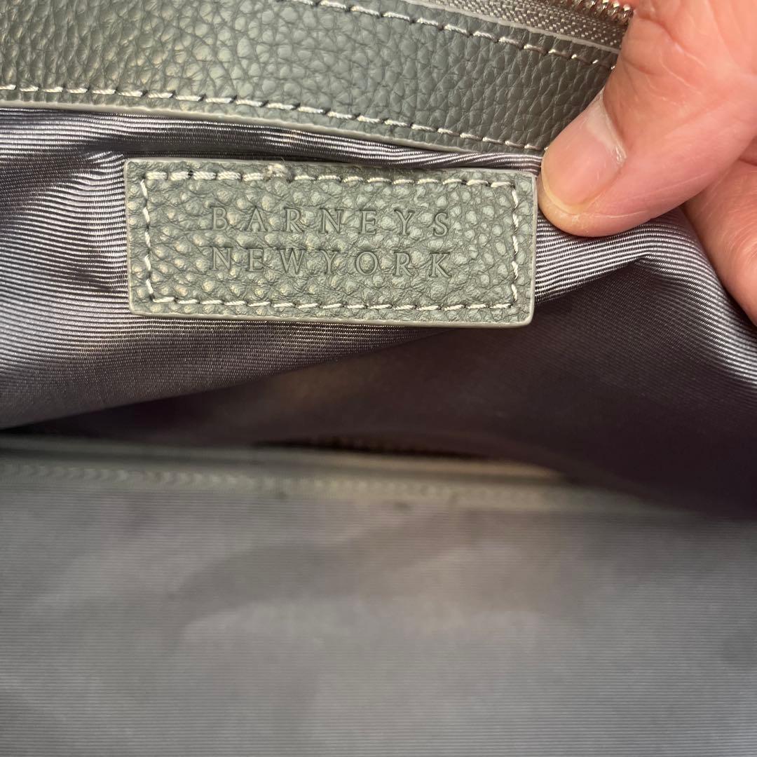 バーニーズニューヨーク　レザートートバッグ　グレー