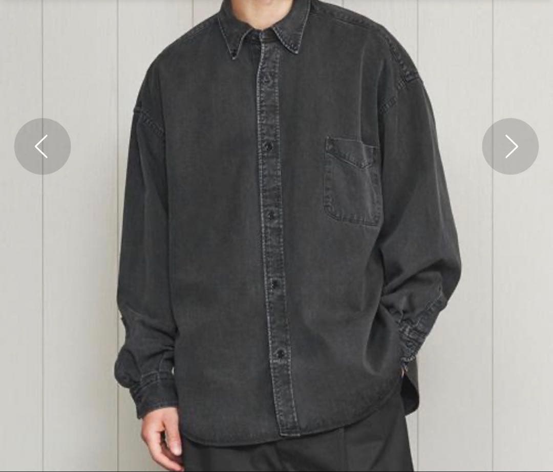 H BEAUTY&YOUTH オーバーサイズブリーチデニムシャツ