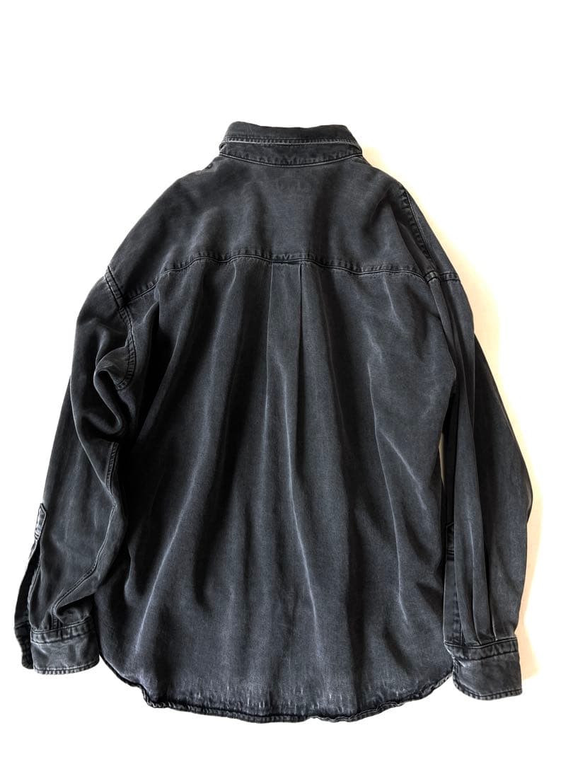 H BEAUTY&YOUTH オーバーサイズブリーチデニムシャツ