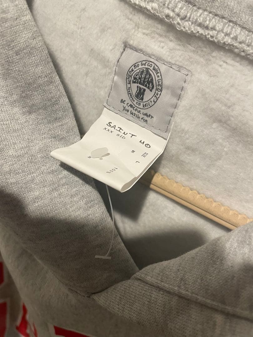 SAINT M××××ビッグロゴフードパーカー グレー