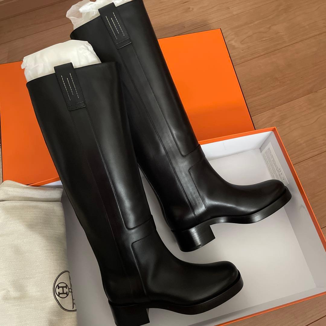 HERMÈS エルメス　ロングブーツ　ホース　未使用　37