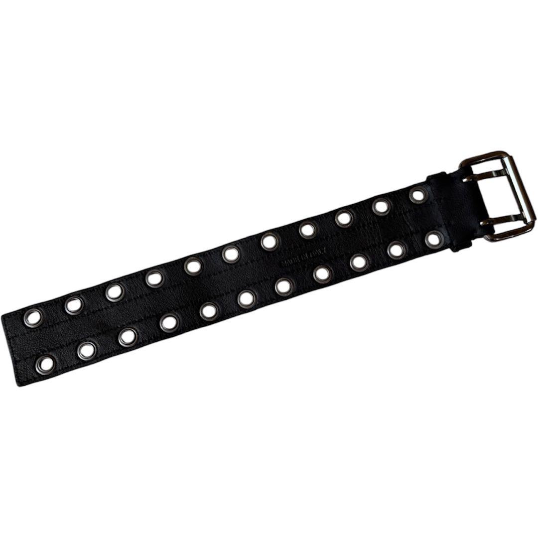 PRADA レザー ダブルアイレット ロゴ ブレスレット