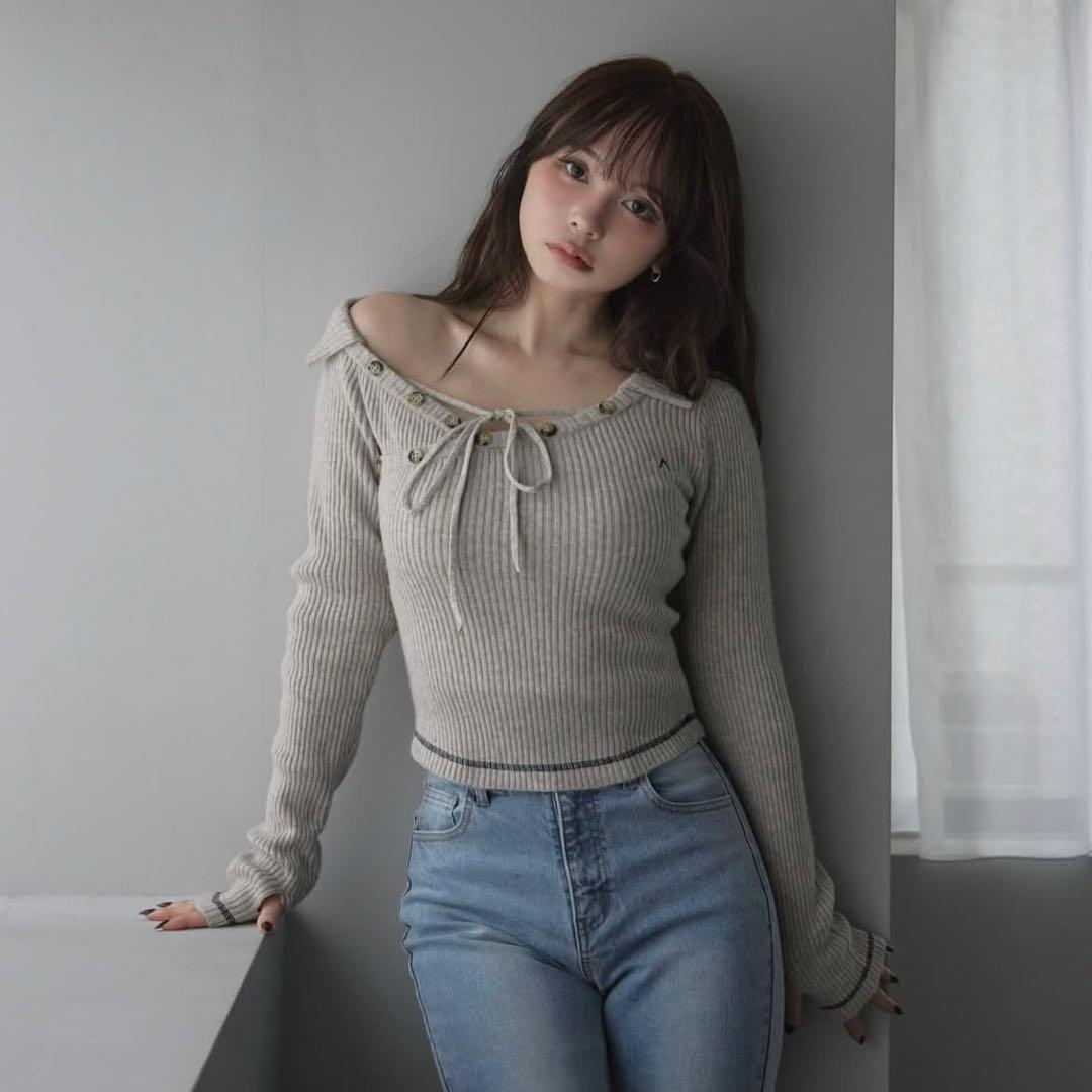 【専用】andmary アンドマリーAnita button knit tops