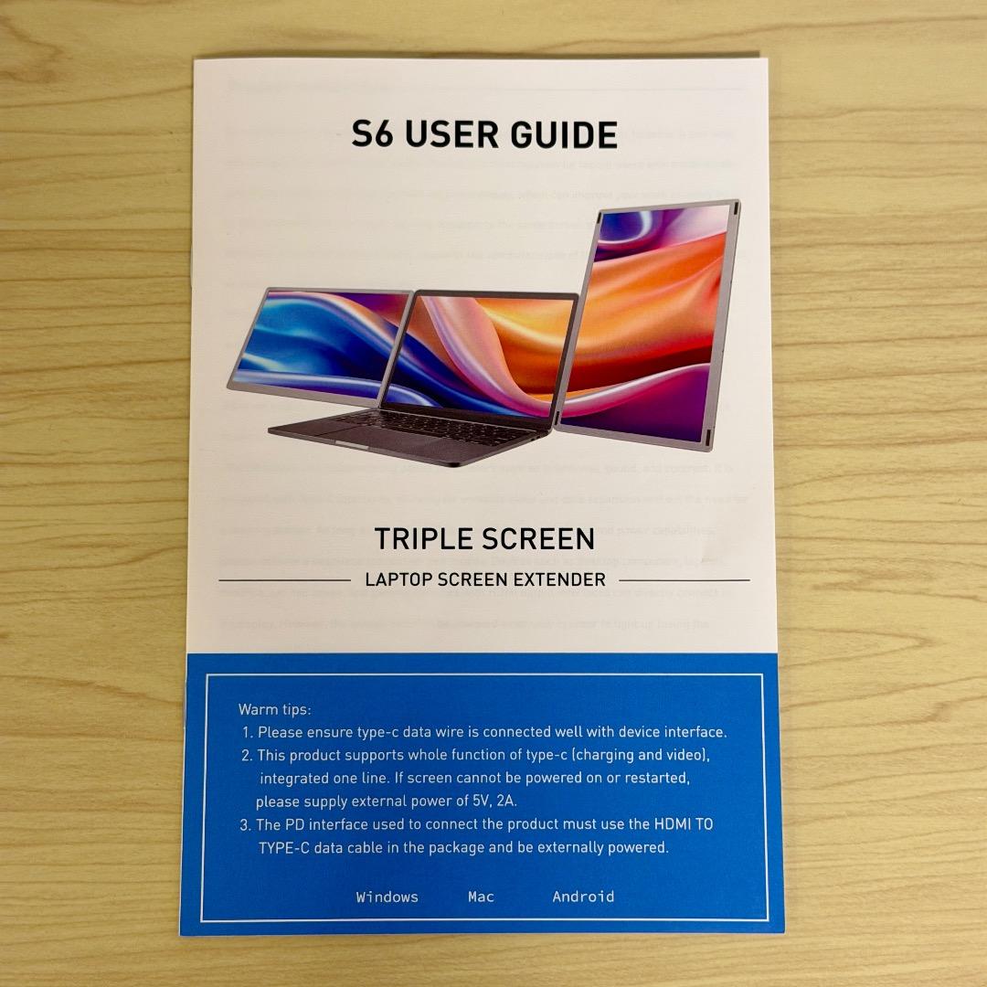 LAPTOMO S6 トリプルポータブルモニター 15.6インチ FHD 美品
