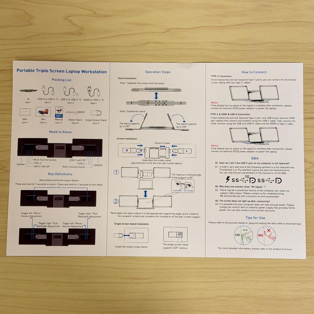 LAPTOMO S6 トリプルポータブルモニター 15.6インチ FHD 美品