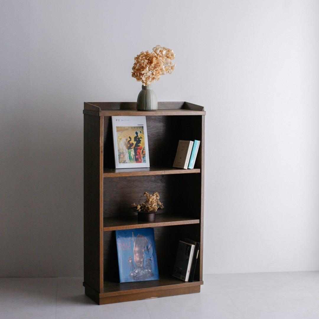 本棚　収納棚　ブックシェルフ キャビネット　ラワン材 古家具　アンティーク家具