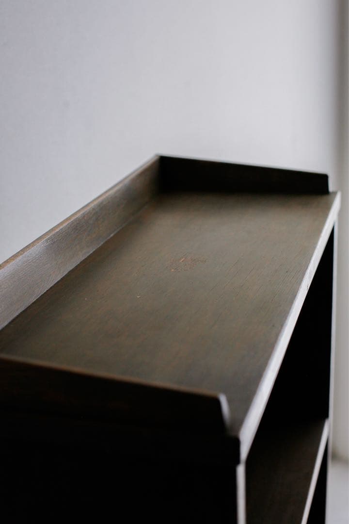 本棚　収納棚　ブックシェルフ キャビネット　ラワン材 古家具　アンティーク家具