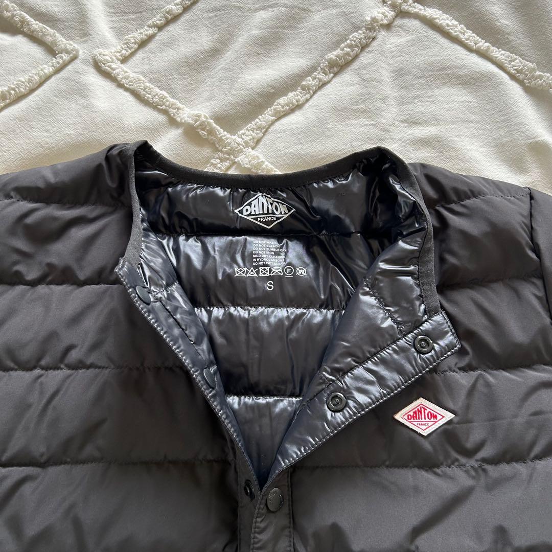 DANTON/ダントン　インナーダウン クルーネックダウンジャケット 黒　s