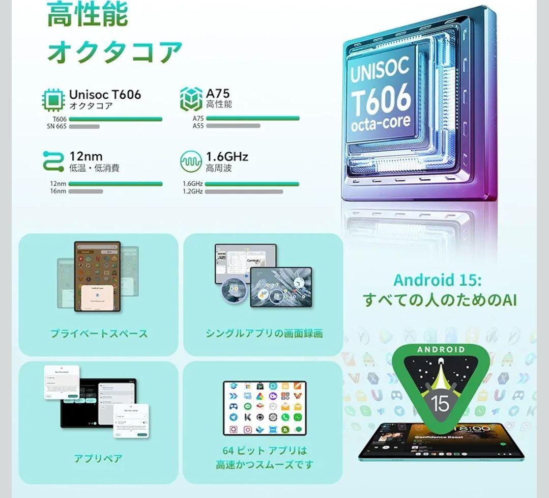 【最安値】12インチ Androidタブレット 12GB+128GB+1TB拡張