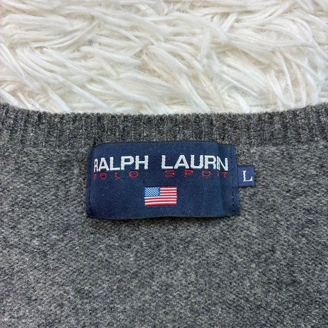 希少✨️90's ポロスポーツ ラルフローレン ウール100%ニット 霜降りグレー