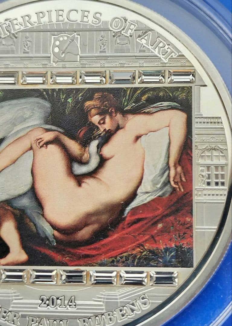 レダと白鳥（ルーベンス）20ドル3oz銀貨　2014年