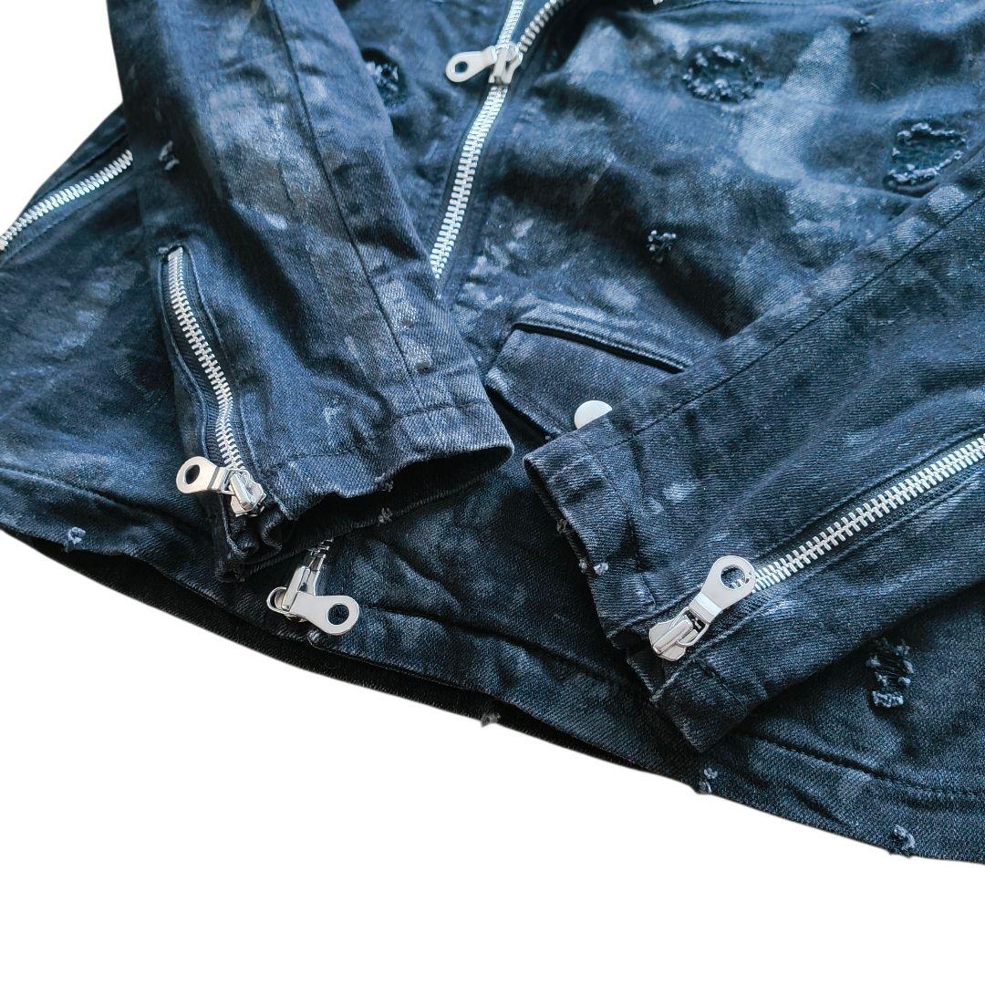 レア✨️NO ID.×OVERDESIGN ストレッチデニム WライダースJKT