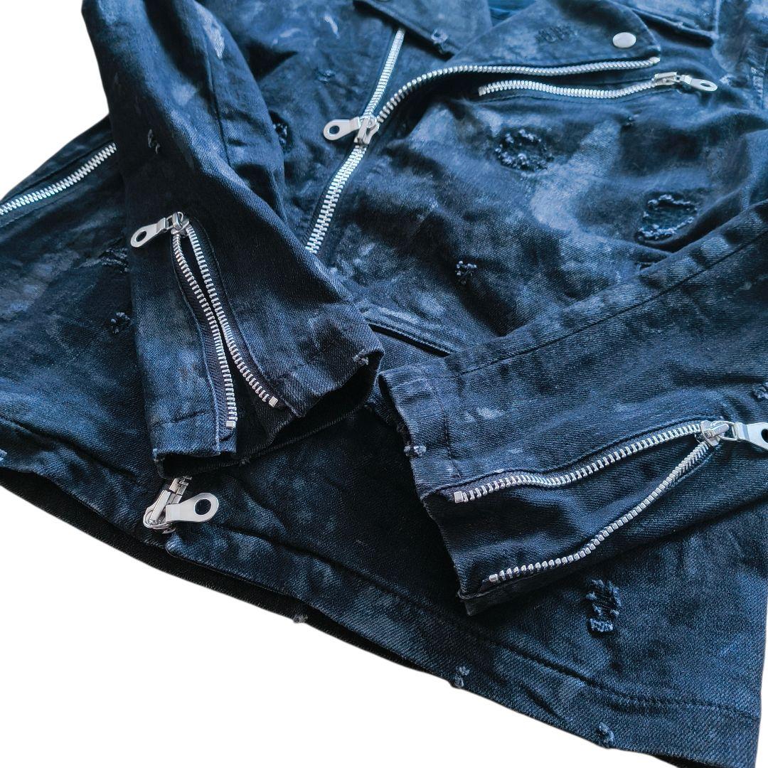 レア✨️NO ID.×OVERDESIGN ストレッチデニム WライダースJKT