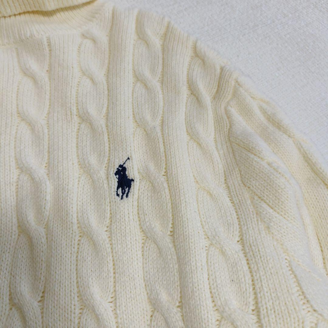 ポロラルフローレン　ケーブルニットハイネック　タートル　アイボリー