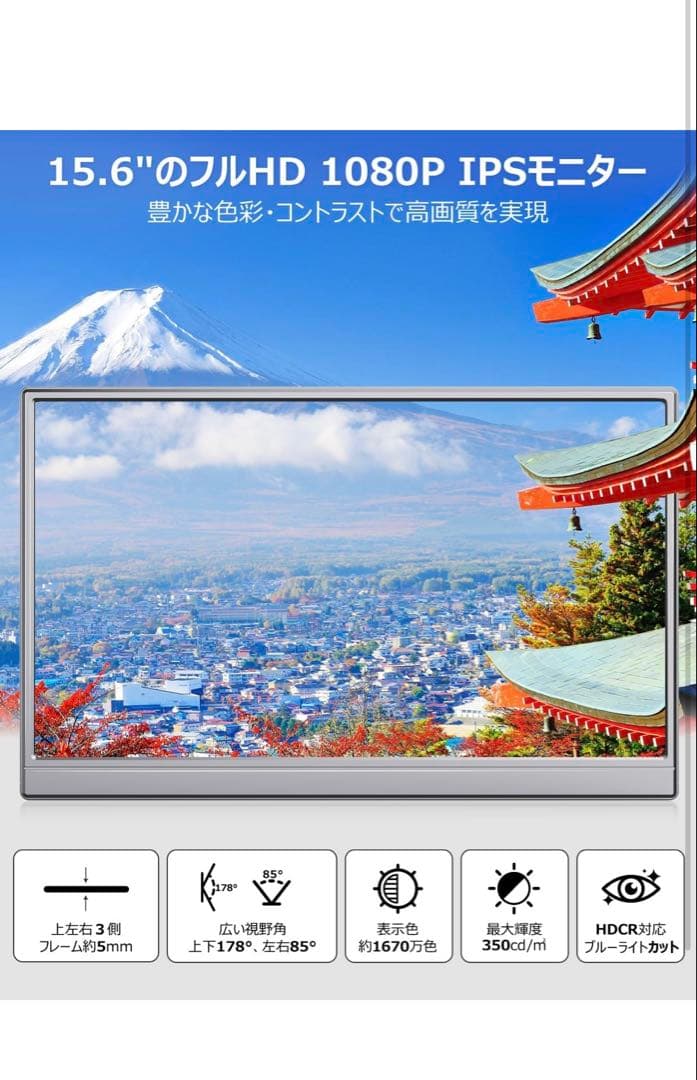 週末値下げ！【新品未使用】モバイルモニター 15.6インチ フルHD