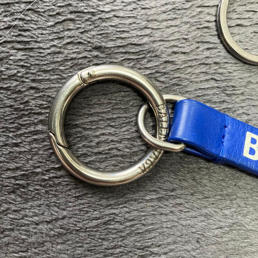 バレンシアガ　ストラップ　キーホルダー　キーリング　青