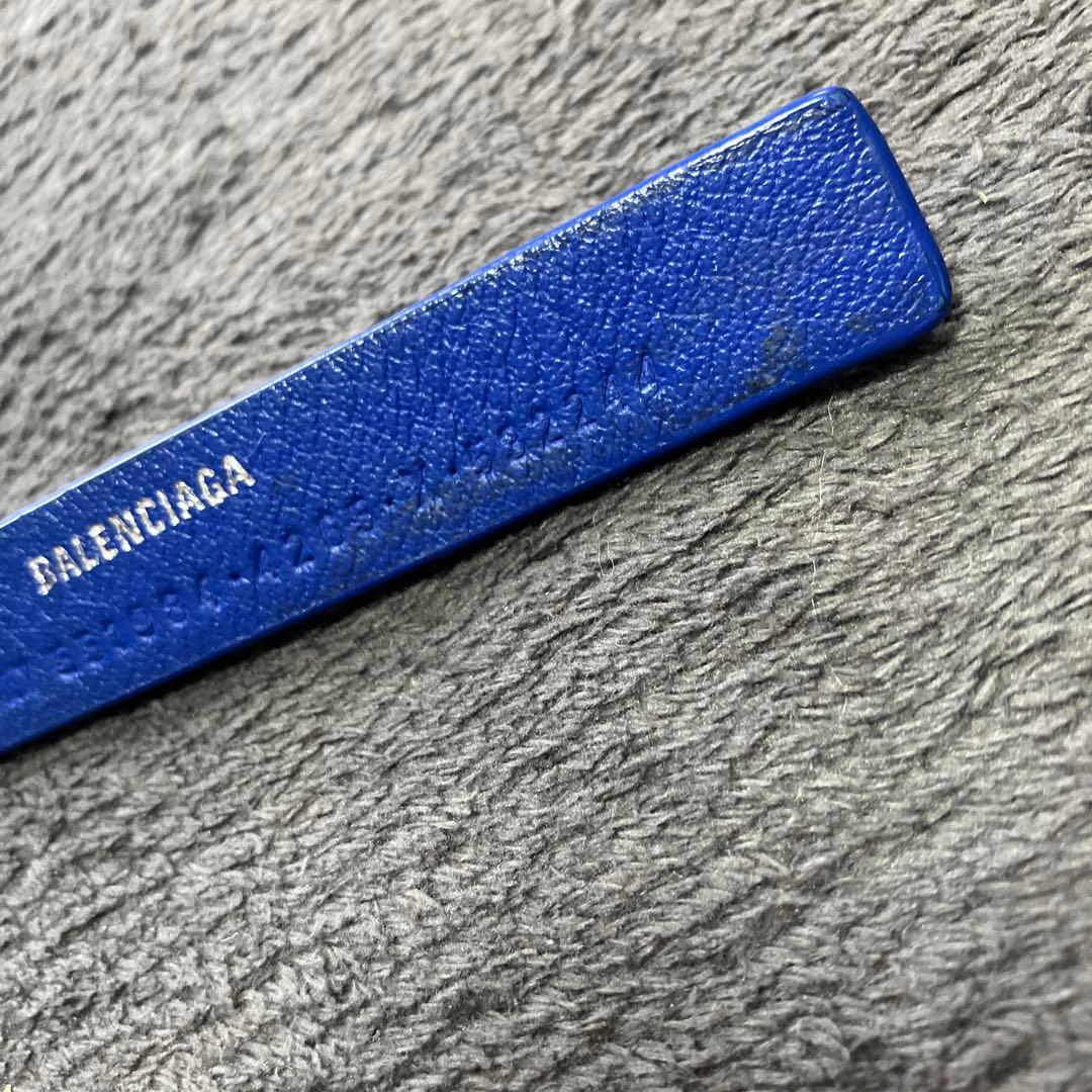 バレンシアガ　ストラップ　キーホルダー　キーリング　青