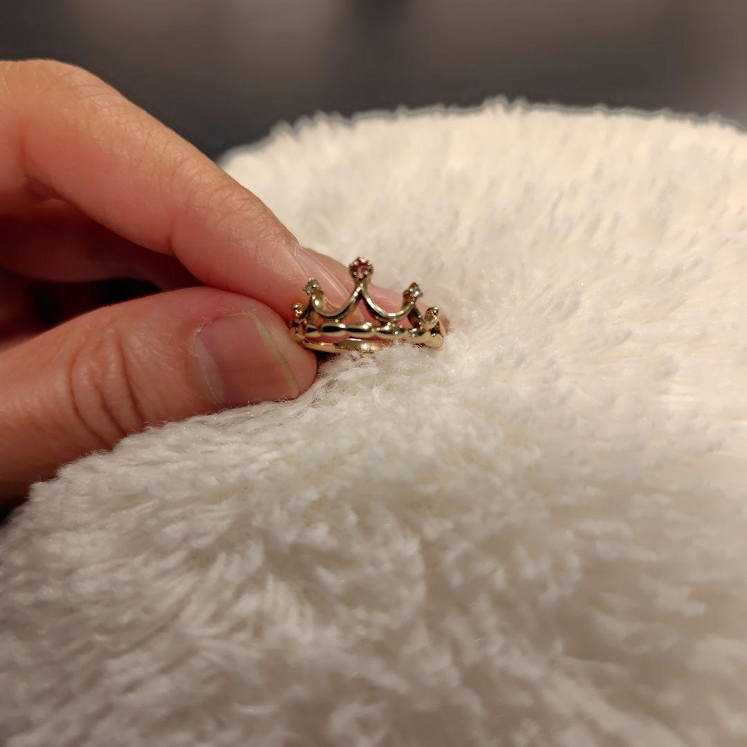 K18 ピンクトルマリン ダイヤモンド リング 7号 王冠 クラウン