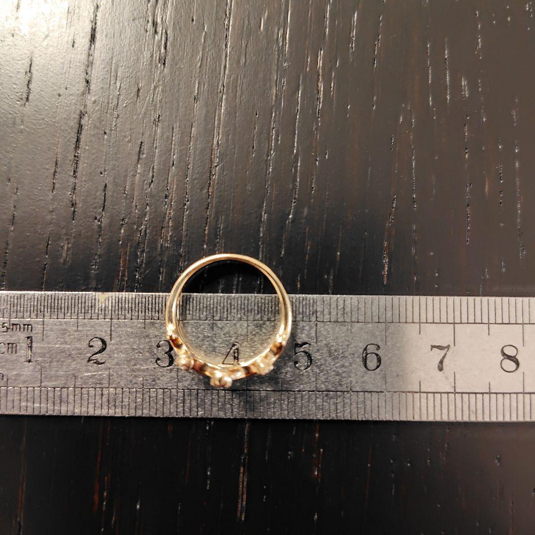 K18 ピンクトルマリン ダイヤモンド リング 7号 王冠 クラウン