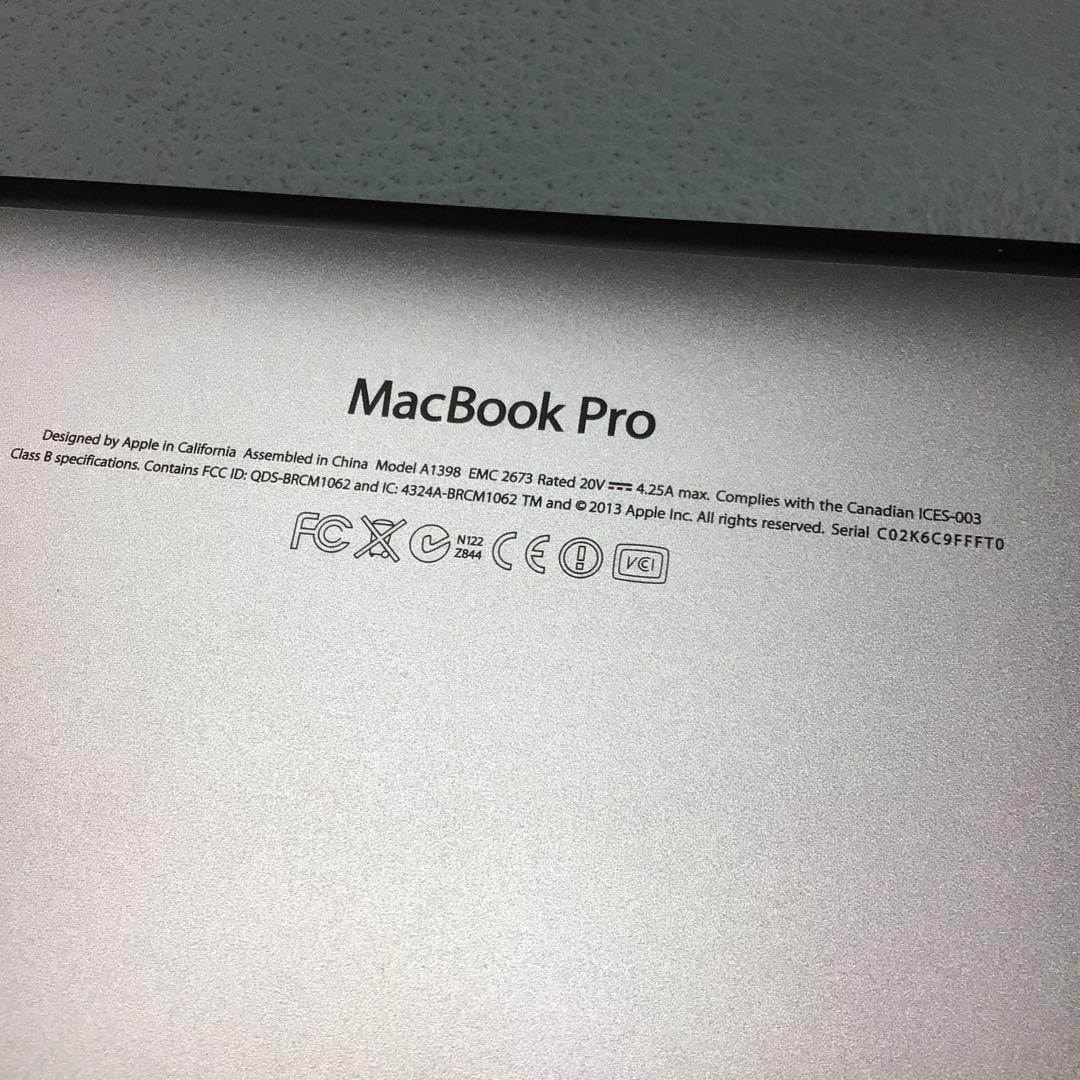 MacBook pro15 A1398 early 2013 充電器付き