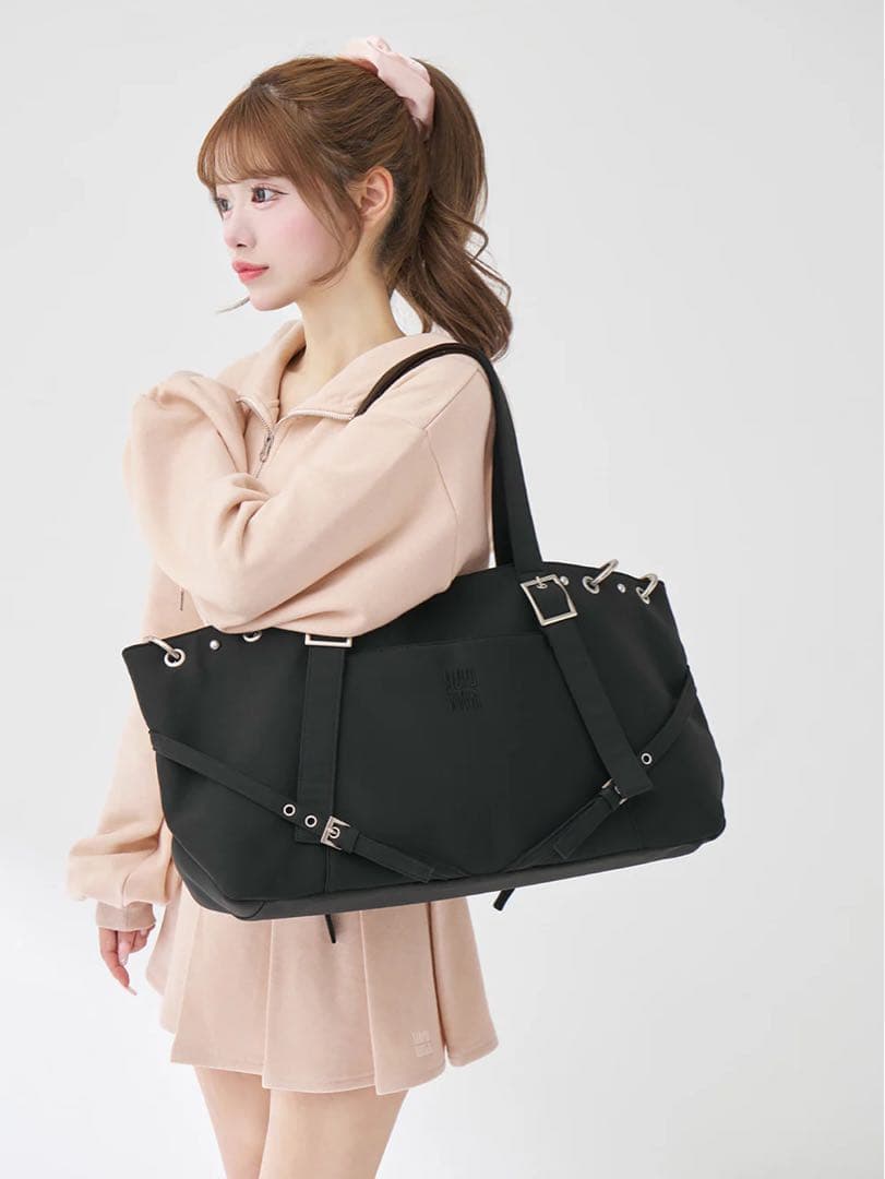 Darich リングスウェットボストンバッグ　ブラック