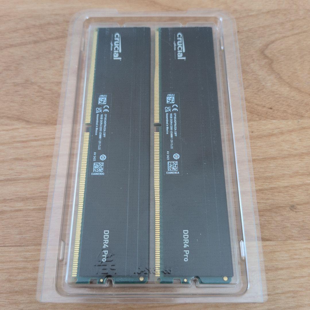 Crucial DDR4 Pro メモリー 2枚セット 32gb(16gb×2)