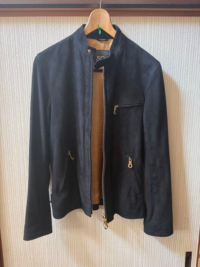 CINQUANTA / スエード スタンドカラー シングルライダースジャケット