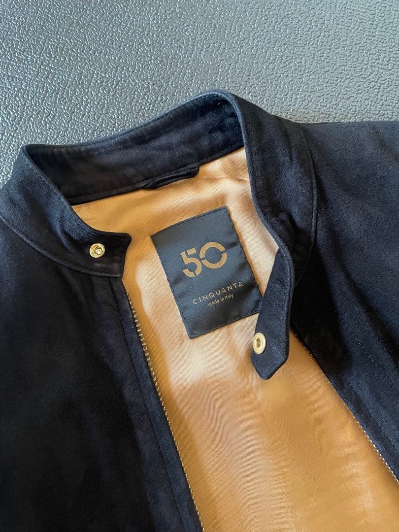 CINQUANTA / スエード スタンドカラー シングルライダースジャケット