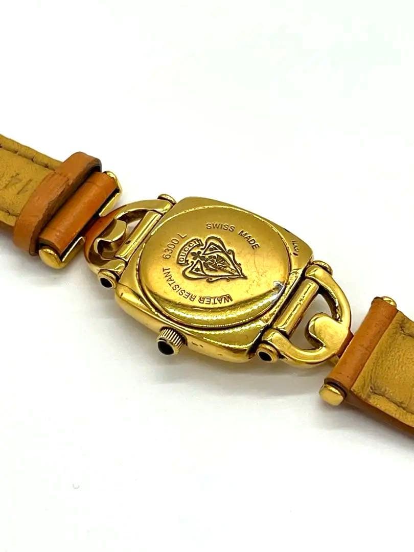 【稼働品】GUCCI 腕時計 6300L 新品電池交換 ホースビット ゴールド