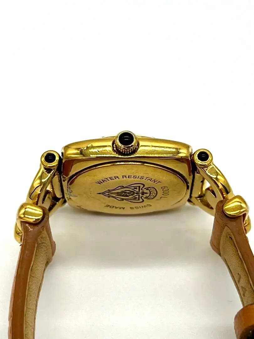 【稼働品】GUCCI 腕時計 6300L 新品電池交換 ホースビット ゴールド
