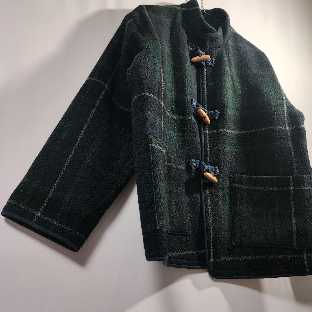 45rpm ダッフルコート チェック柄 ショート丈 サイズ3 Lサイズ