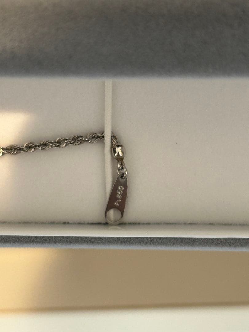 ブレスレット Pt850プラチナ パイプロープ チェーン 幅2mm