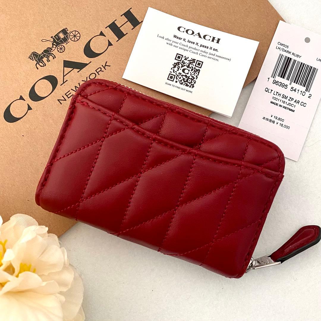 新品　正規品☆COACH コーチ　ケース　レッド　キルティング