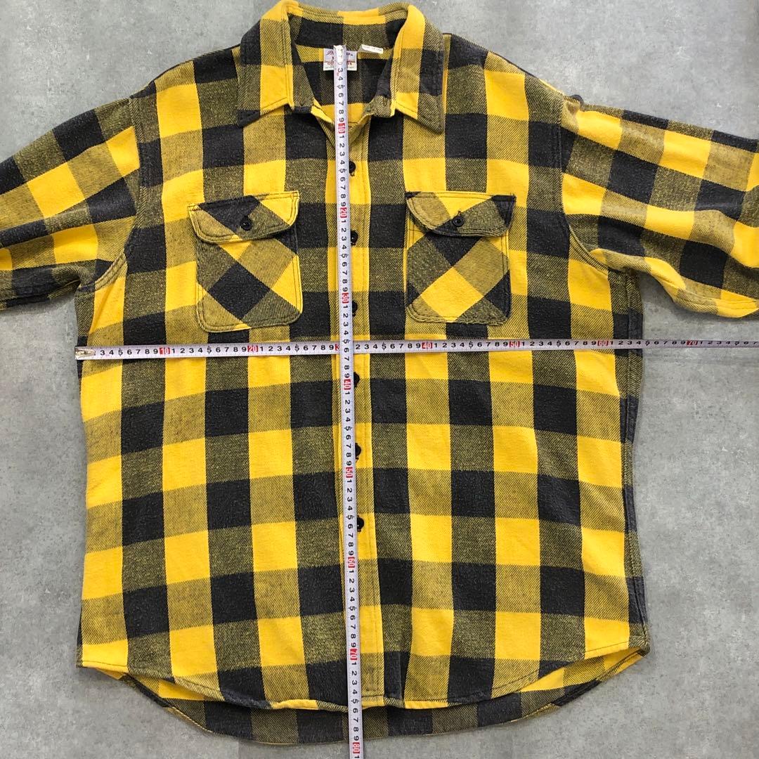 90s USA製 Prentiss ネルシャツ バッファローチェック イエロー