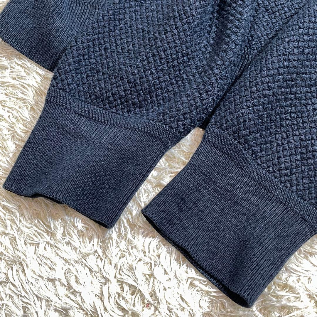 BERLUTI レザートリミング コットン カシミヤ 編み込み ニット A52