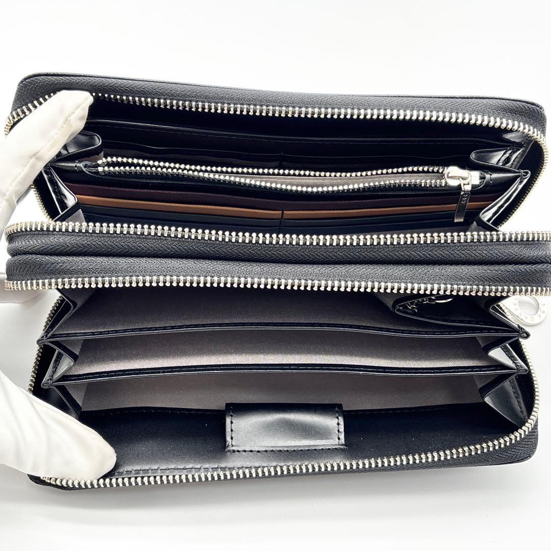 【極美品】カステルバジャック 2層 オーガナイザー 財布 ダブルファスナー 黒