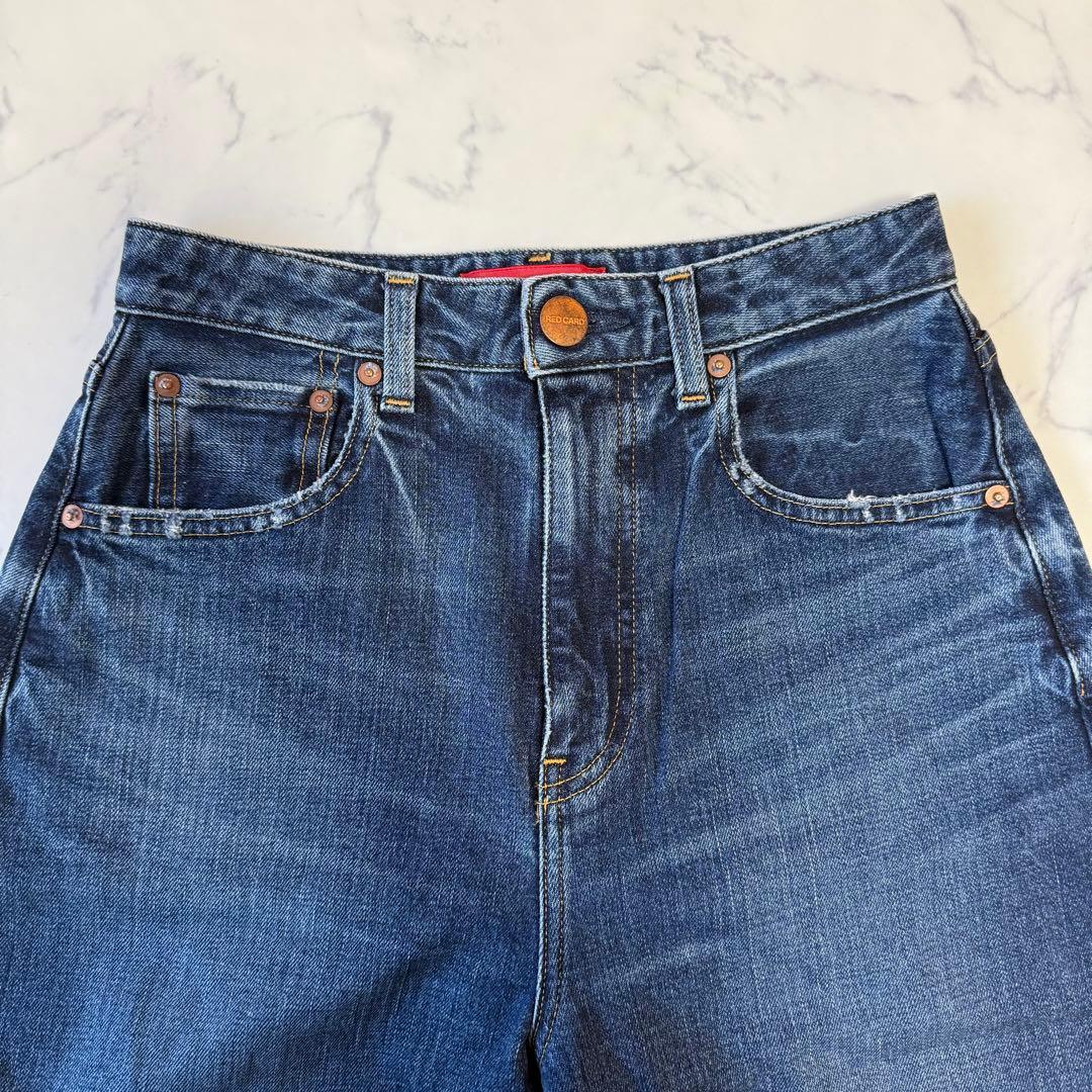 美品 RED CARD TOKYO カーブバギーデニム 23 ネイビー