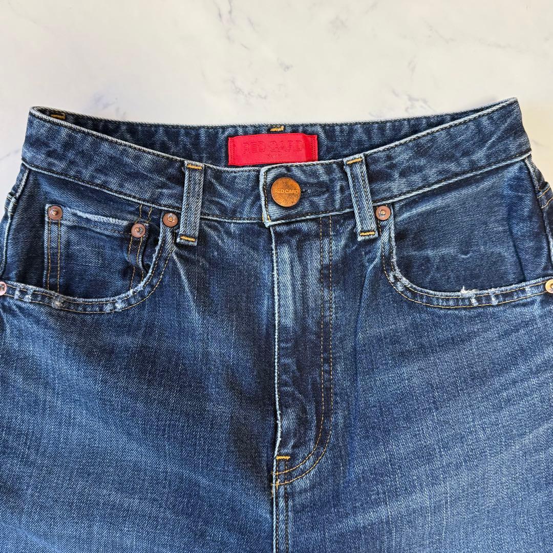 美品 RED CARD TOKYO カーブバギーデニム 23 ネイビー