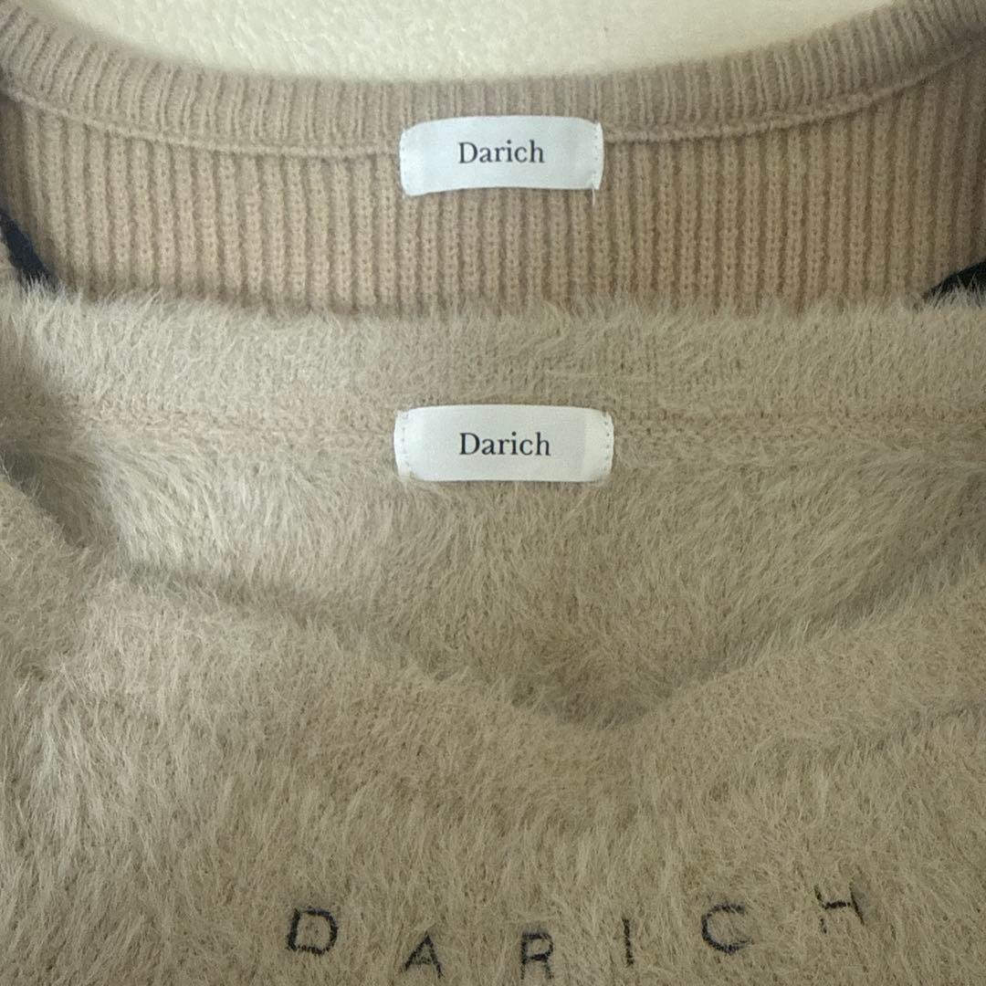 Darich ダーリッチ アシメレイヤードニットトップス ベージュ