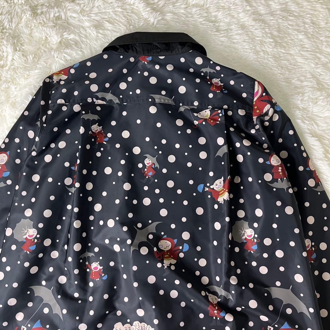 美品✨アルベロベロ　レインコート　ブラック　ぶたさん　総柄　刺繍