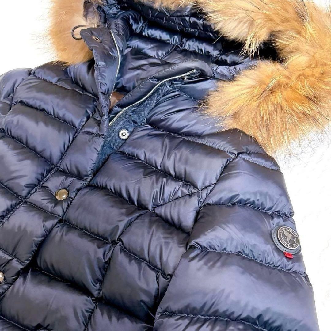 未使用級✨ ケープホーン CAPEHORN ファー付きダウンコート ネイビー
