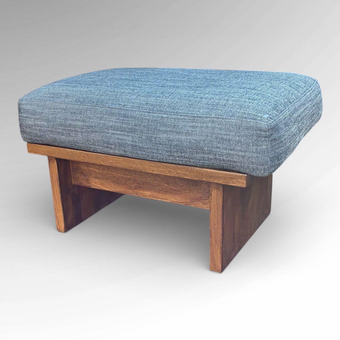 定価10万　美品　リビングハウス　オットマン　スツール　布　ウォールナットカラー