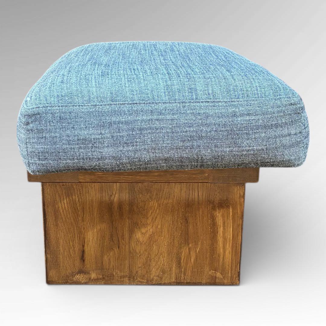 定価10万　美品　リビングハウス　オットマン　スツール　布　ウォールナットカラー