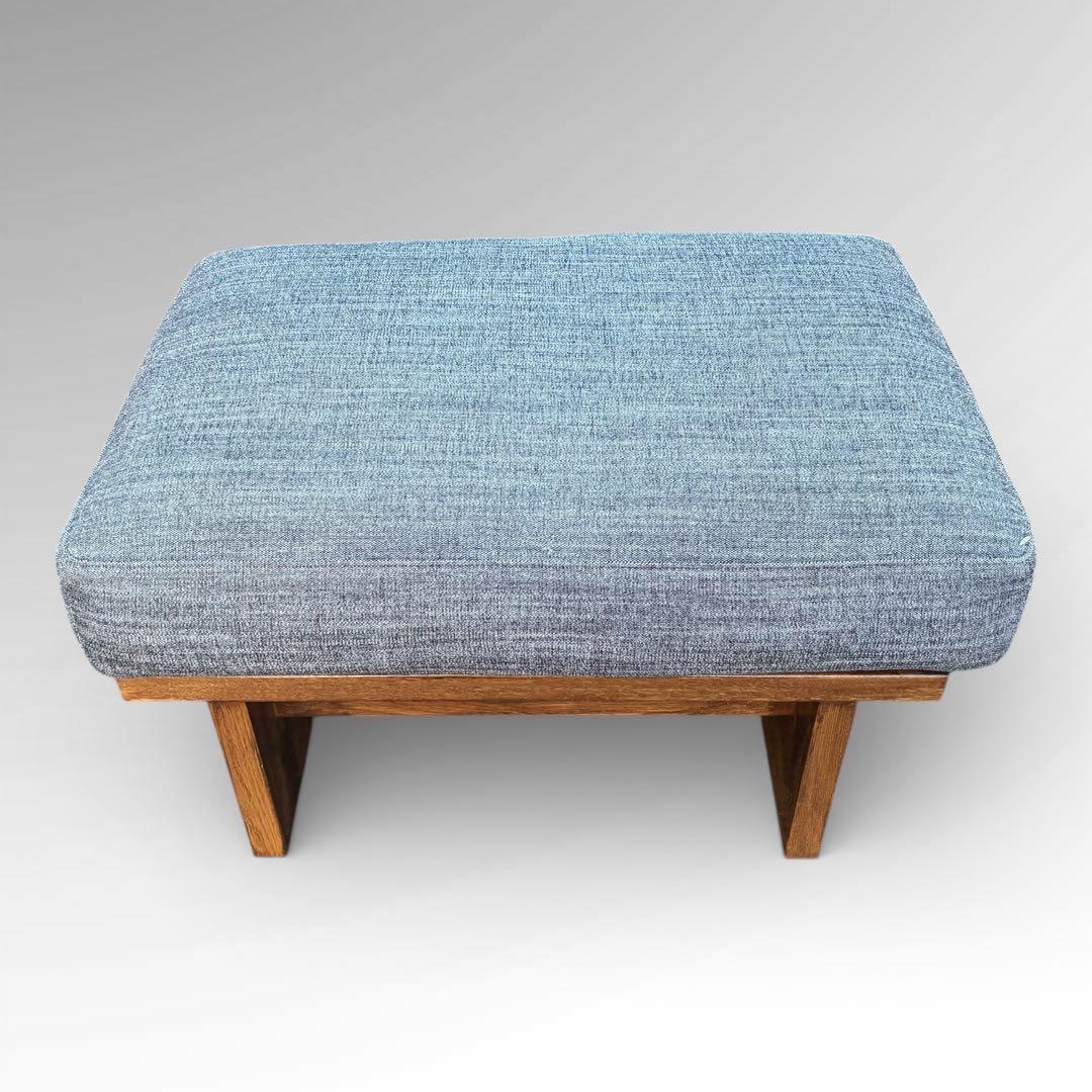 定価10万　美品　リビングハウス　オットマン　スツール　布　ウォールナットカラー