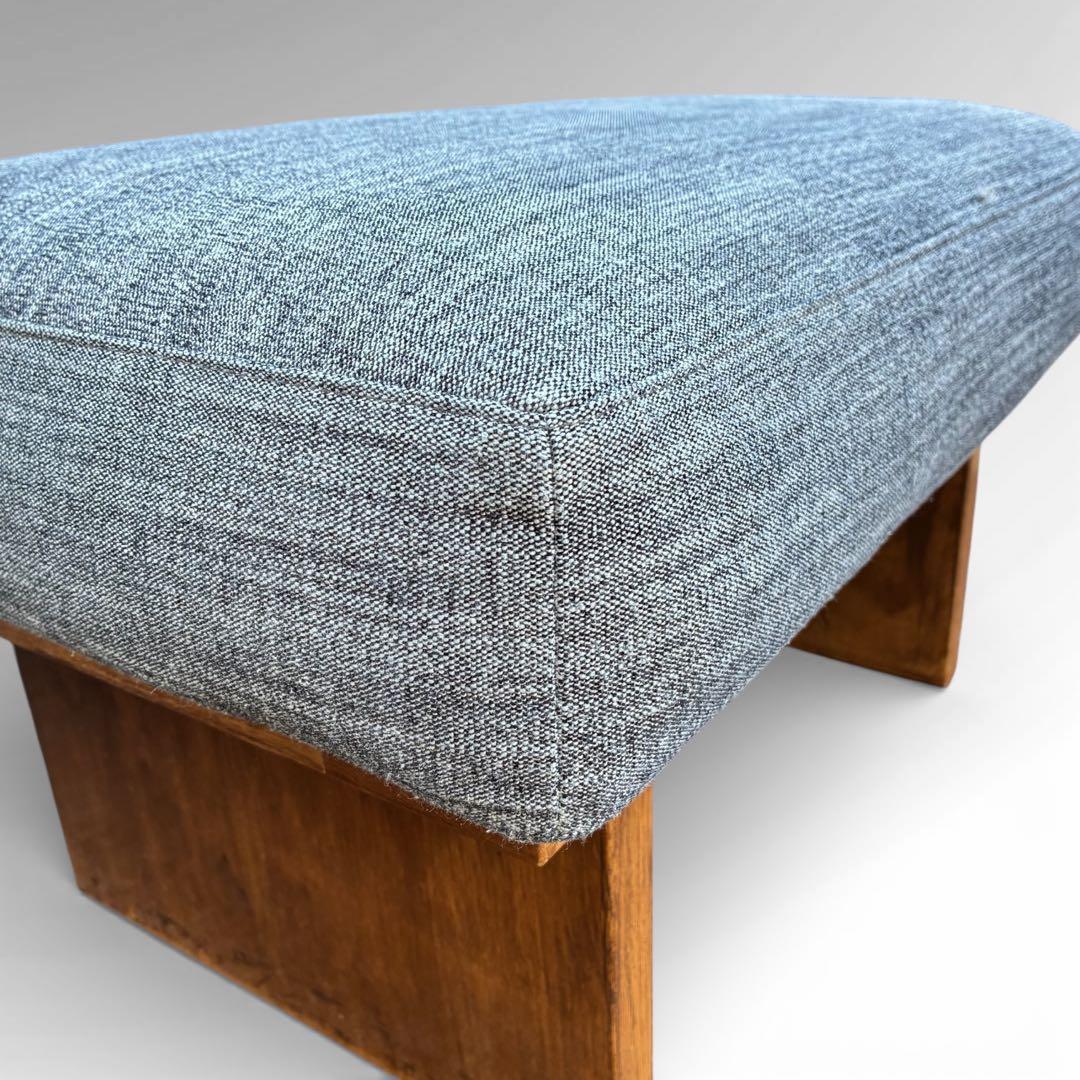 定価10万　美品　リビングハウス　オットマン　スツール　布　ウォールナットカラー